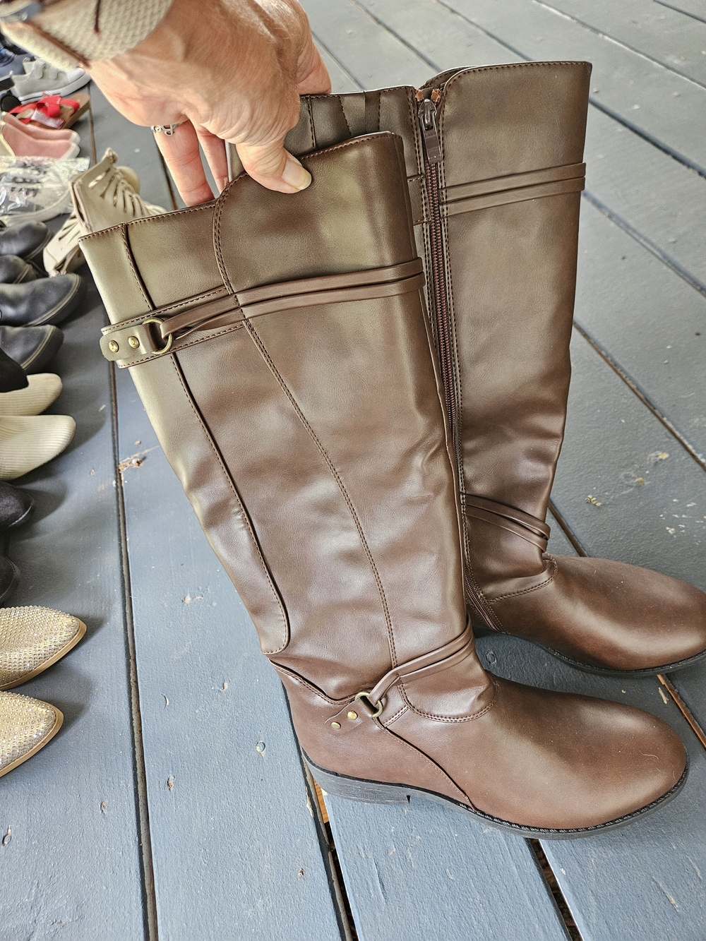Classic Brown Women's Knee-High Riding Boots